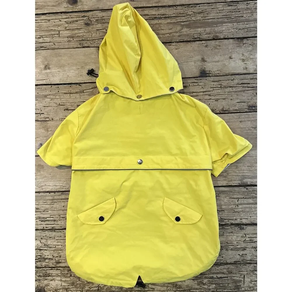 Unbranded Dog Yellow Zip Up Raincoat With Removable Hood Size XL NWOT
